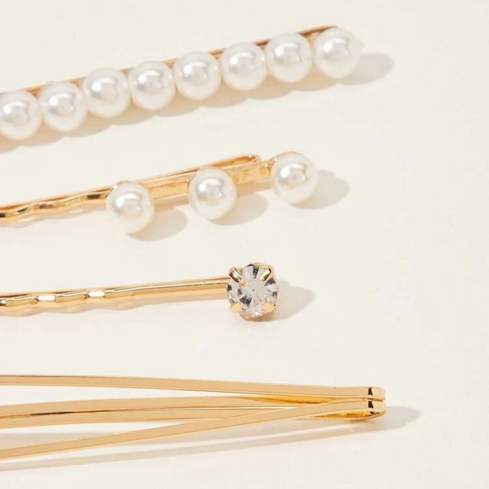 4 Vintage Decorative Pearl Clip hairpin